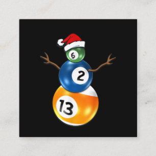 Carte De Visite Carré Billard Snowman de Noël avec billard billard bill