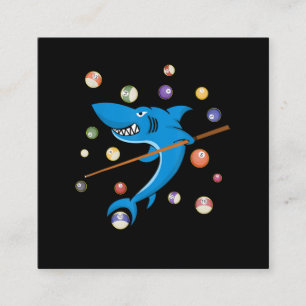 Carte De Visite Carré Billiard Shark 8 Ball Player Table Bue Stick