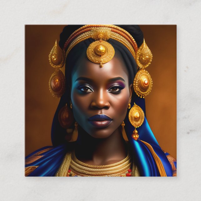 Carte De Visite Carré Black African Woman (Devant)