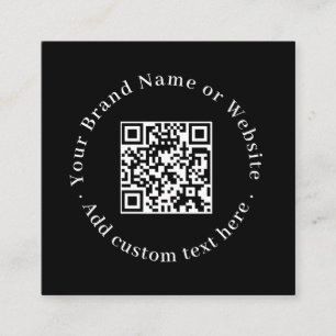 Carte De Visite Carré Black Scan Me QR   Moderne Contact Professionnel 