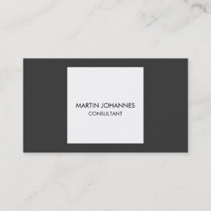 Carte de visite Carré blanc gris clair simple