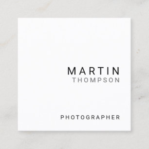 Carte De Visite Carré Blanc minimaliste professionnel