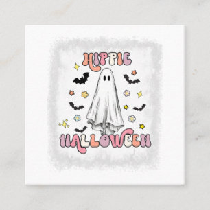 Carte De Visite Carré Bleached Retro Hippie Halloween Ghost Boo Spooky H