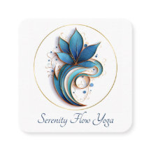 Bleu Brown Abstrait Lotus Elégant design QRC
