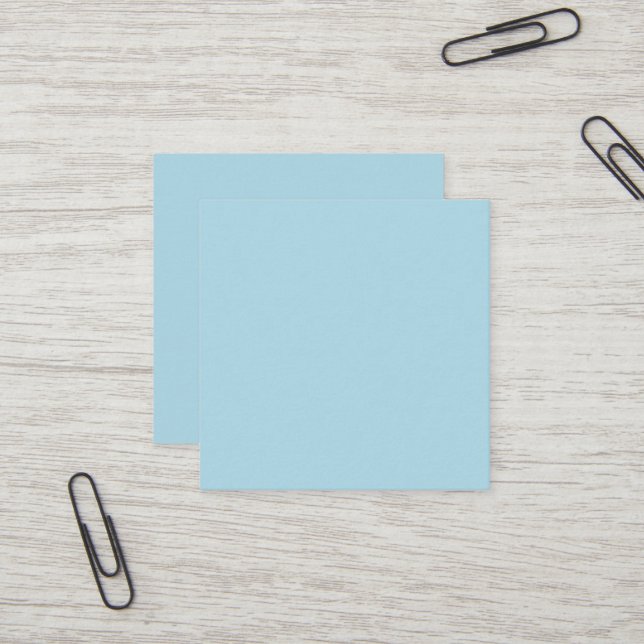 Carte de visite Carré bleu clair (Devant/Arrière en situation)