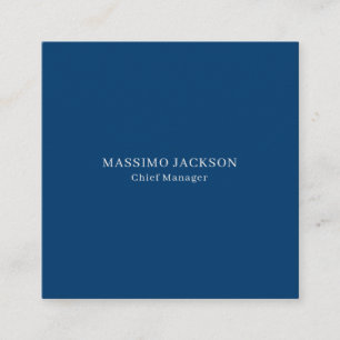 Carte De Visite Carré Bleu Simple Minimaliste Tendance Professionnel
