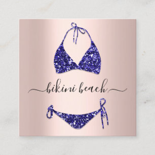 Carte De Visite Carré Blue Bikini Lingerie Beach Costume Sous-vêtements 