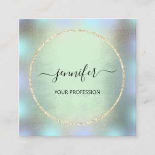 Carte De Visite Carré Blue Gold Holograph Professional Makeup Smoke