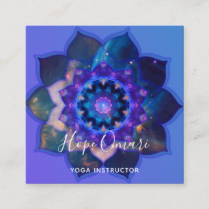 Carte De Visite Carré Blue Lotus Mandala