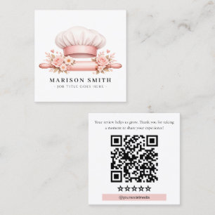 Carte De Visite Carré Blush Chef Éssentiels de Pâtisserie