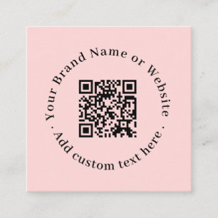 Carte De Visite Carré Blush Rose QR Design de contact professionnel mo