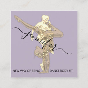 Carte De Visite Carré Body professionnel Fitness Couch QRCODE Gold