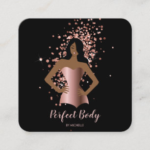 Carte De Visite Carré Body Sculpting Fitness Linergie Entraîneur de tail