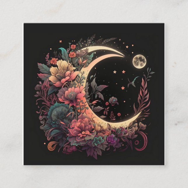 Carte De Visite Carré Boho Moon (Devant)