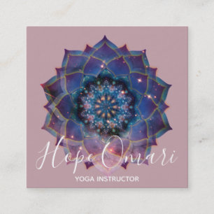 Carte De Visite Carré Boho Nebula Bloom   Conception de Mandala
