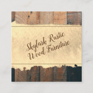 Carte De Visite Carré Bois rustique
