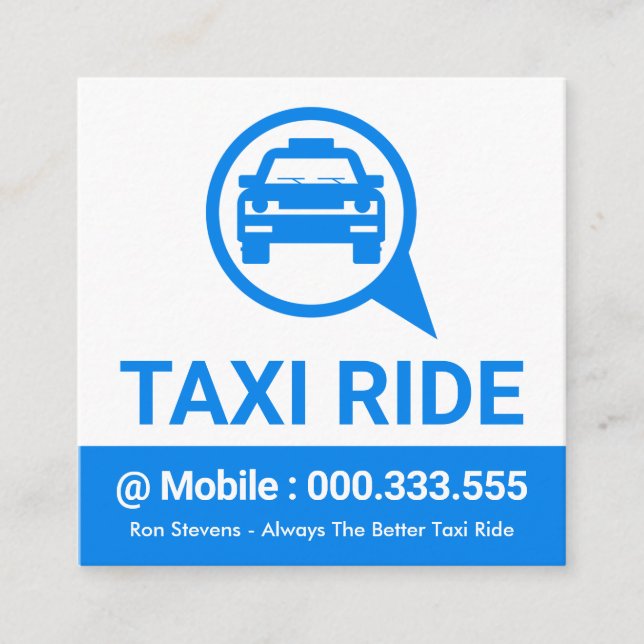 Carte De Visite Carré Boîte vocale de taxi (Devant)