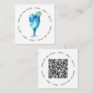 Carte De Visite Carré Bon de boisson pour événement moderne Hawaiian QR 