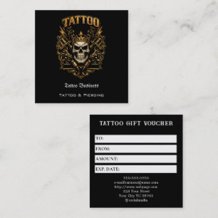 Carte De Visite Carré Bon de cadeau de tatouage