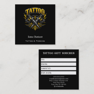 Carte De Visite Carré Bon de cadeau de tatouage