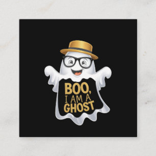 Carte De Visite Carré Boo, I Am a Ghost Éffrayant Fun for Halloween Love