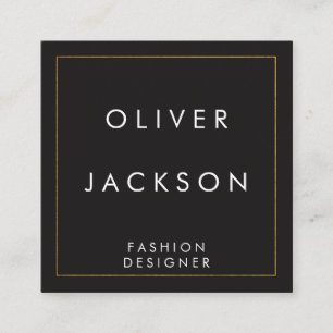 Carte De Visite Carré Bordure d'or minimaliste professionnelle