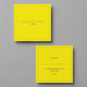 Carte De Visite Carré Bordure mince or néon jaune