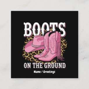 Carte De Visite Carré Bottes sur le terrain Western Cowgirl Linedance