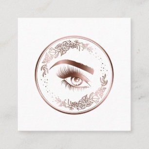 Carte De Visite Carré Boucles d'oreilles Cercle Rose Floral de luxe