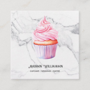 Carte De Visite Carré Boulangerie Cupcake   Baker Chef Marbre OU Code