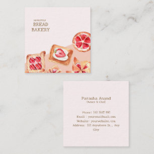 Carte De Visite Carré Boulangerie d'aquarelle