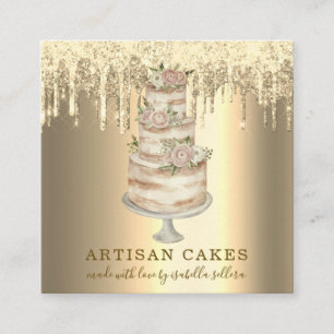 Carte De Visite Carré Boulangerie Pâtisserie Chef Parties scintillant Dr