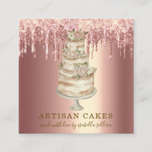 Carte De Visite Carré Boulangerie Pâtisserie Chef Parties scintillant  R