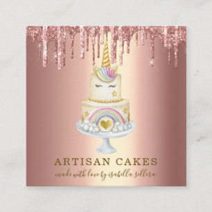 Carte De Visite Carré Boulangerie pâtisserie Chef Parties scintillant Ro