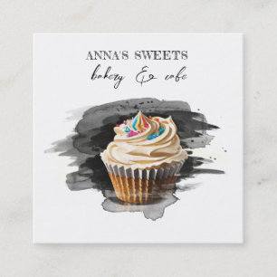 Carte De Visite Carré *~* Boulangerie Sweet Shop Boulangerie 3 QR Cupcak