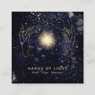 Carte De Visite Carré Boule de mains curative d'énergie de *~* de marin