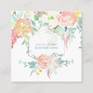 Carte De Visite Carré Bouquet PixDezines Floral Aquarelle/Printemps