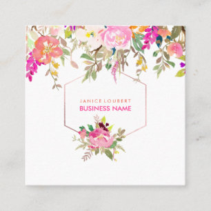 Carte De Visite Carré Bouquet PixDezines Floral Aquarelle/Printemps