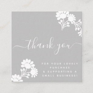 Carte De Visite Carré  Boutique Beauté Merci Logo Script Gris