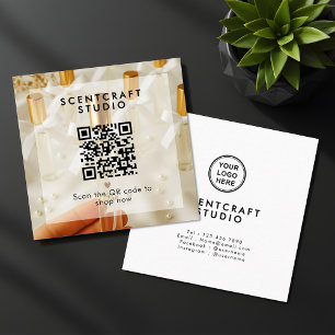 Carte De Visite Carré Boutique en ligne Code QR carré de superposition d