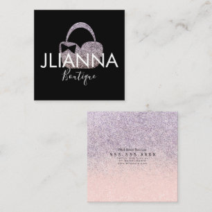 Carte De Visite Carré Boutique Faux Parties scintillant Vêtements Noir B