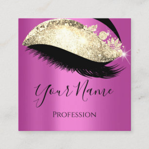 Carte De Visite Carré Boutique Lashes Extension Or rose