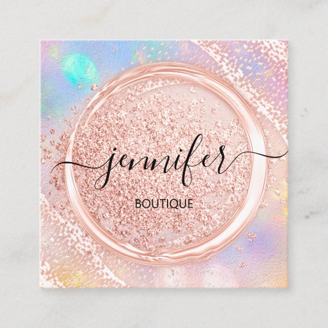 Carte De Visite Carré Boutique Professionnelle Boutique Beauté Logo Blus (Devant)