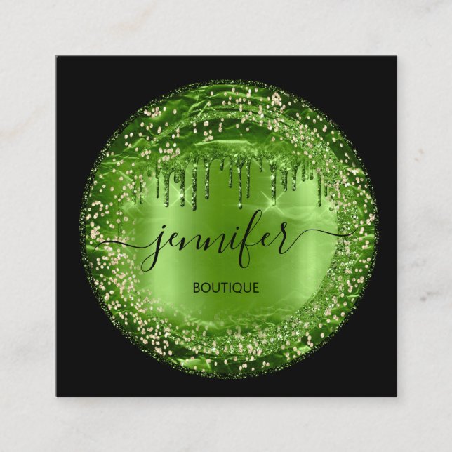 Carte De Visite Carré Boutique Professionnelle Boutique Parties scintill (Devant)