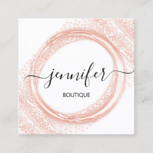Carte De Visite Carré Boutique Professionnelle Boutique Rose Beauté Blan