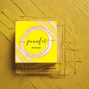 Carte De Visite Carré Boutique professionnelle Magasin Beauty Lemon Rose
