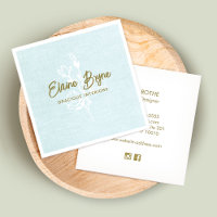 Branche Magnolia Signature florale Script Lin bleu