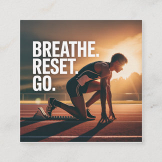Carte De Visite Carré Breathe. Reset. Go.