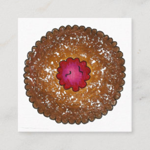 Carte De Visite Carré Brochure De Framboise Torte Cookie Cuite À La Boul