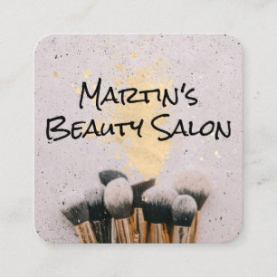 Carte De Visite Carré Brosses de maquillage   Artiste de maquillage
